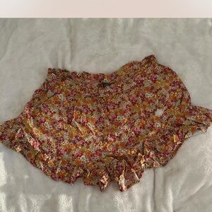 Wild Fable Floral Ruffle Skirt in Pink and Orange